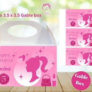 Doll Party Labels Fashion Girl Birthday Pink Doll Birthday Party Favor ...