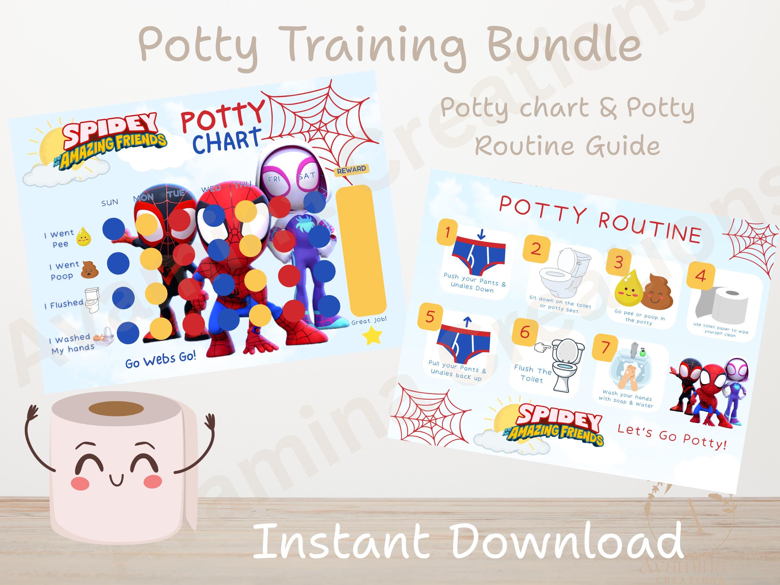 Superhero Friends Potty Training Bundle - Instant Download - Potty ...
