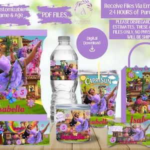 isabella - Party Etiketten - Blumen - Chipsbeutel - Wasserflasche - Reis Lecker - Skittles - Saft - Pringles - Geschenktüte - DIGITAL DOWNLOAD