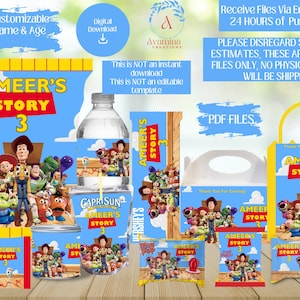 Toys - Party Labels - Chip bag - Water bottle - Candy bar -Rice Treat - Juice- Pringles- Favor Bag- woody-buzz-unisex- DIGITAL DOWNLOAD