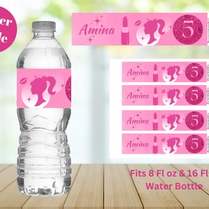 Doll Party Labels Fashion Girl Birthday Pink Doll Birthday Party Favor ...