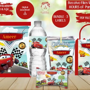 Cars- Party Labels - Cars Birthday - Kids Birthday-  Party Favor Labels - Cars Chip bag- Cars Treat Labels - Digital Download- Digital Files