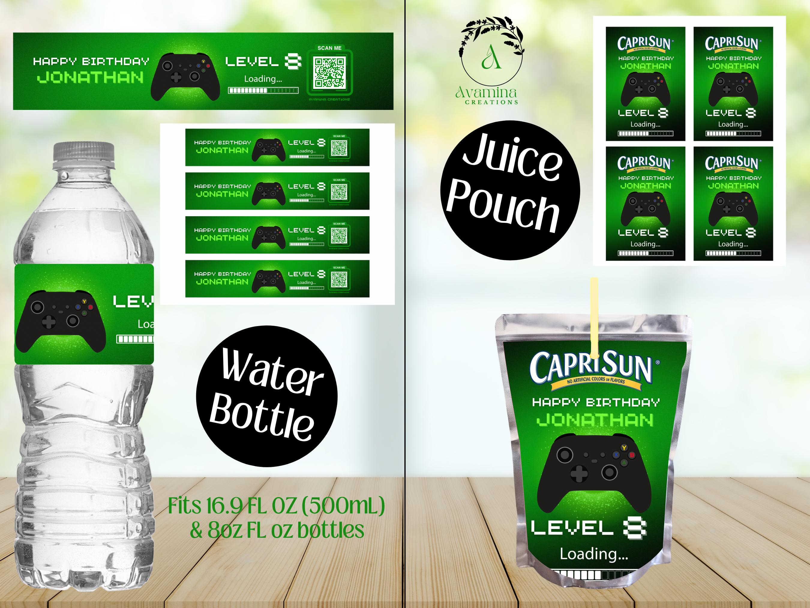 Video Game Party Favor Labels - Gamer Chip Bag - Water - Juice ...