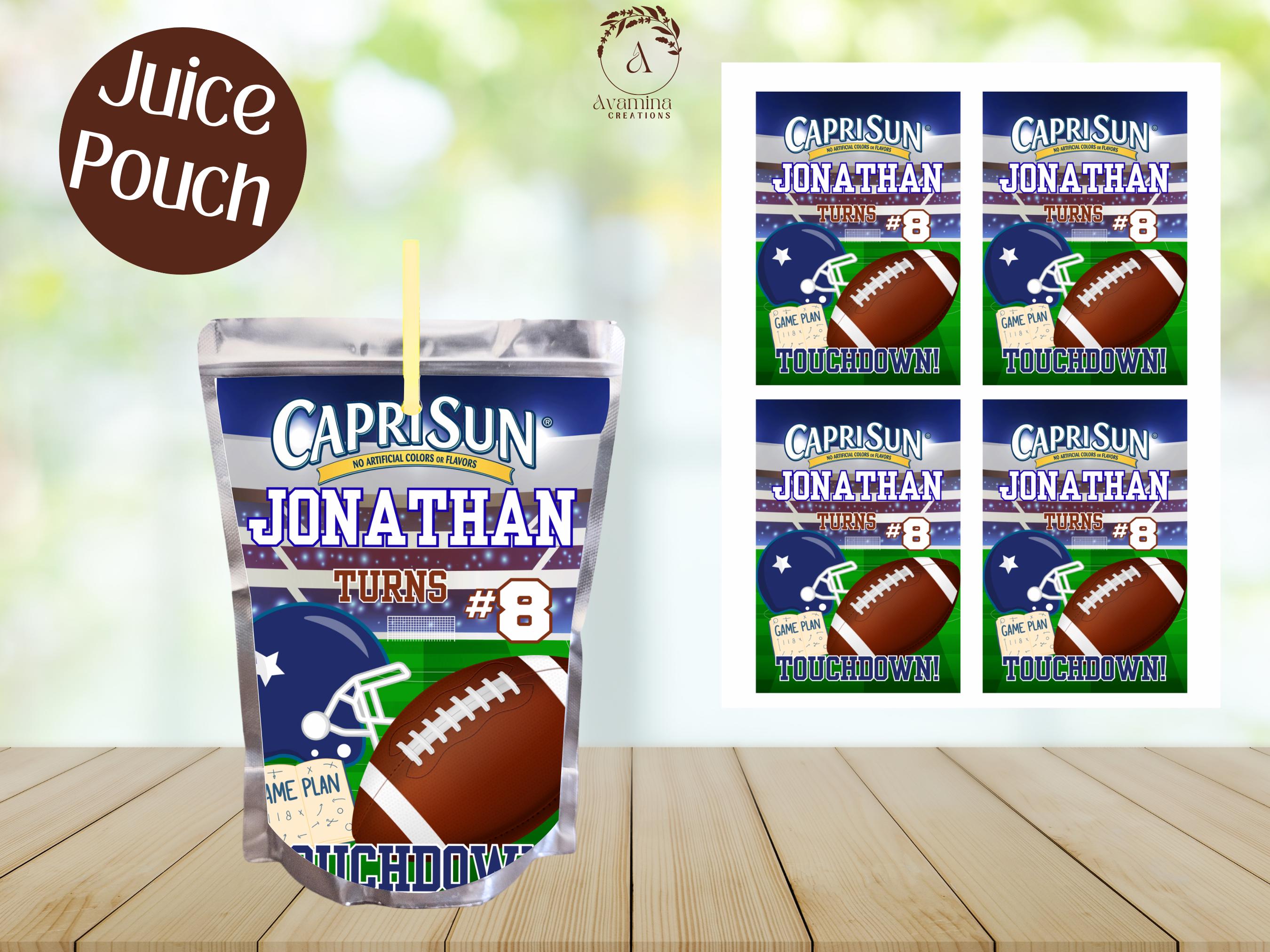 Touchdown Juice Football - Party Favor Labels - 5 Pack- Football Birthday- American ...