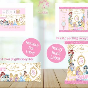 Princess Round Label Princess Party Favor Labels -princess Chip Bag - Water-juice-chocolate ...