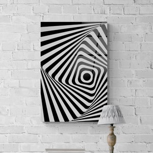 Abstract 3D Tempered Glass Wall Art Decor Zebra Pattern , Large Modern  Glass Print for Living Room, Bedroom, Contemporary Home Gift