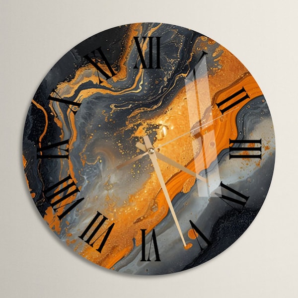Orange Clock - Etsy