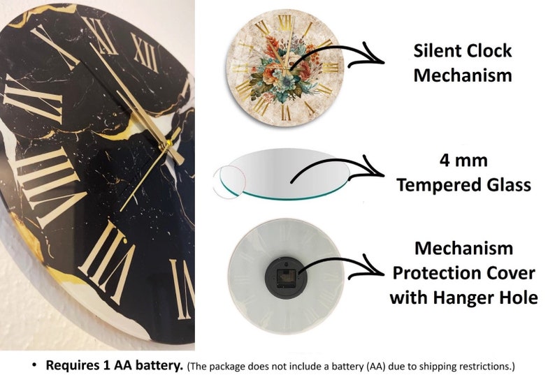 Pastel Soft Pink, Blue, and Green Tempered Glass Abstract Wall Clock