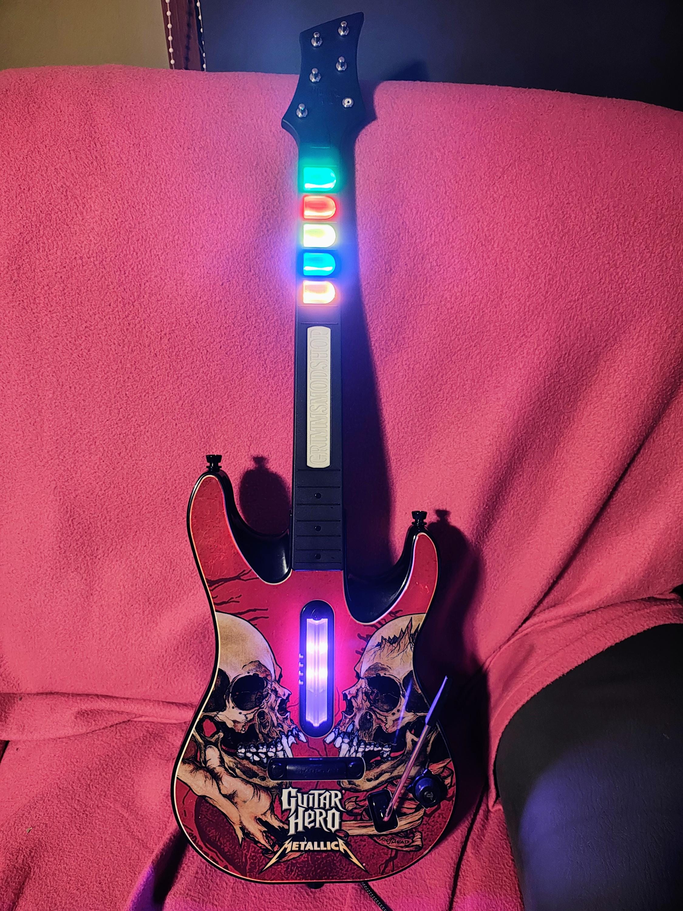 Modded Guitar Hero Metallica Controller With Mech Frets ,pi Pico