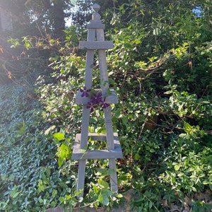 Obelisk Garden Trellis, Plant support climbing vines and flowers, Handmade
