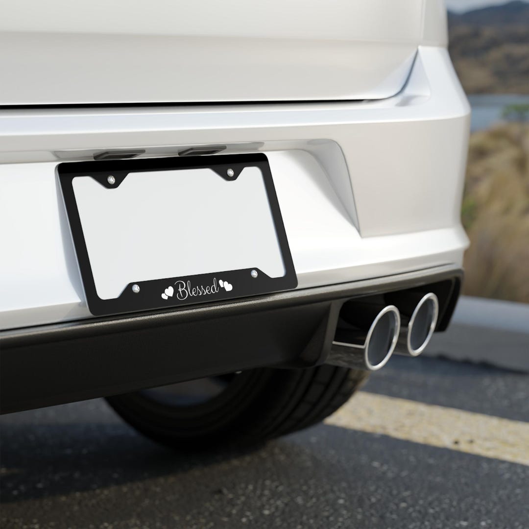 "BLESSED" License Plate Frame – Simple & Stylish Car Accessory