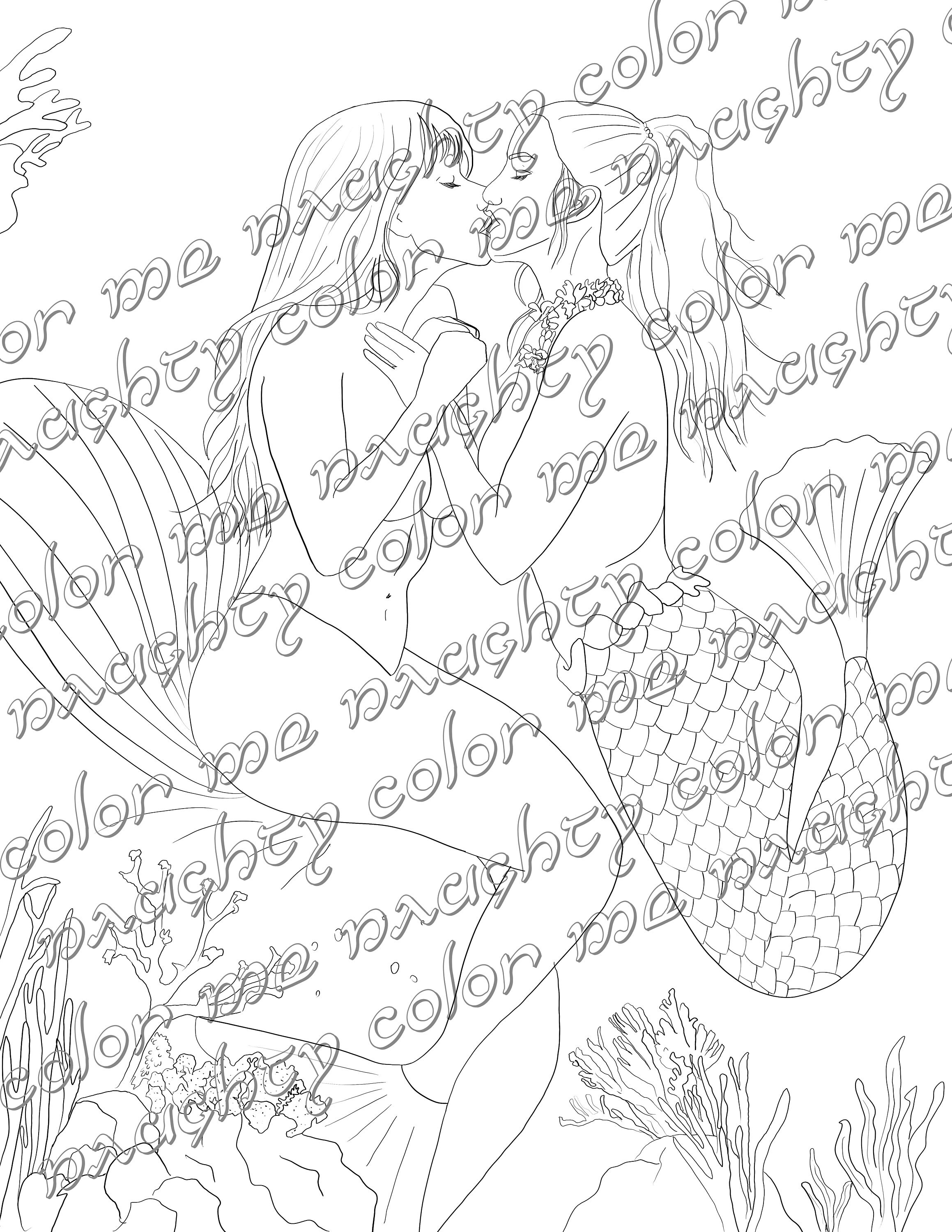 Sexy Coloring Pages - Mermaids - Etsy