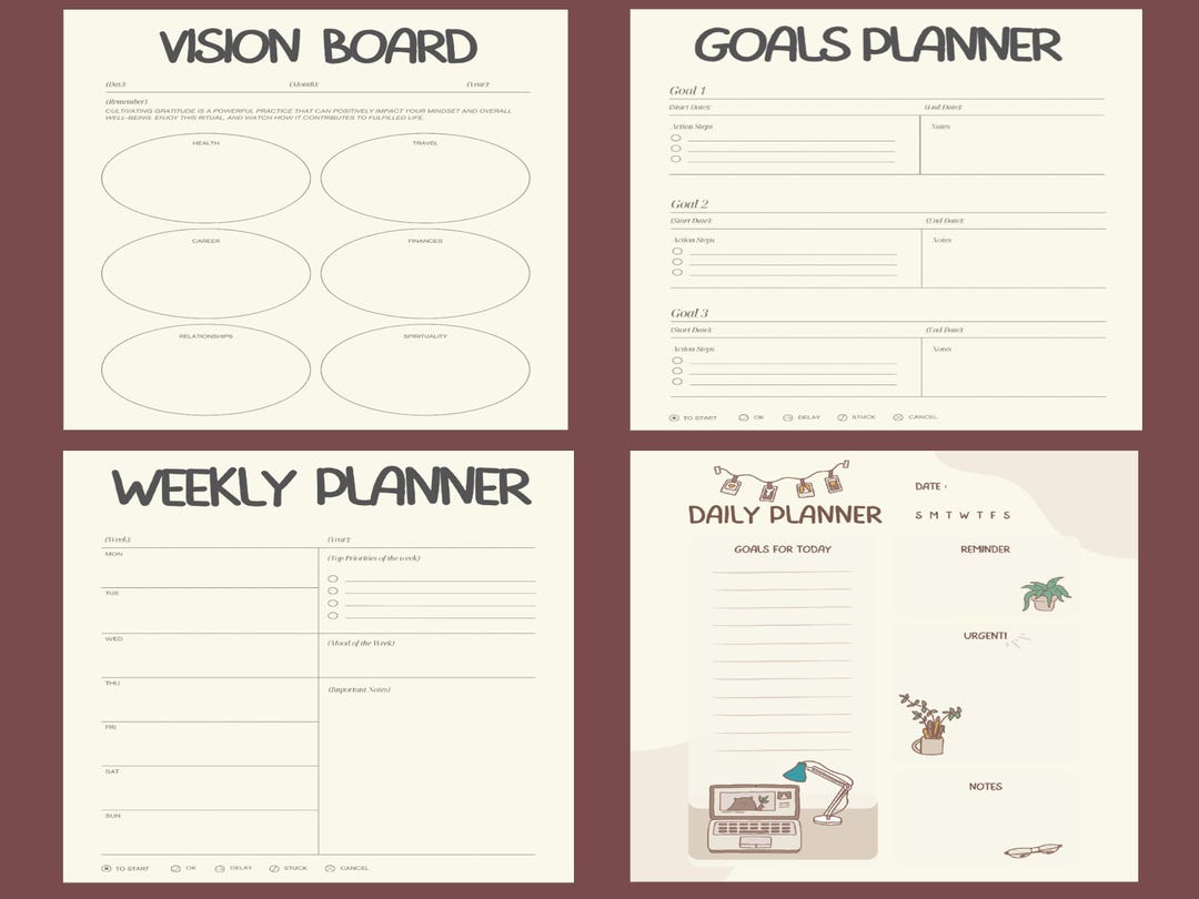 Just Start- A Weekly Planner That Fits in A Notebook Essentials Only ...