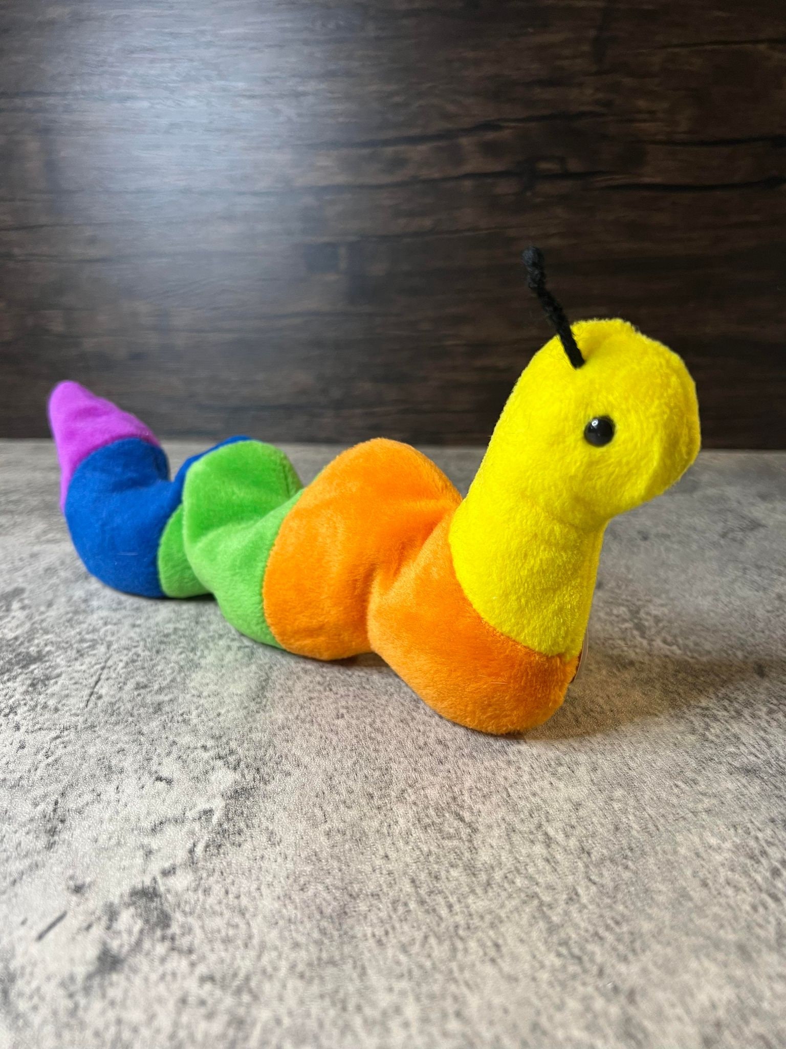 TY Beanie Babies Inch the Inchworm 1995 Tag Errors, Mint, Retired