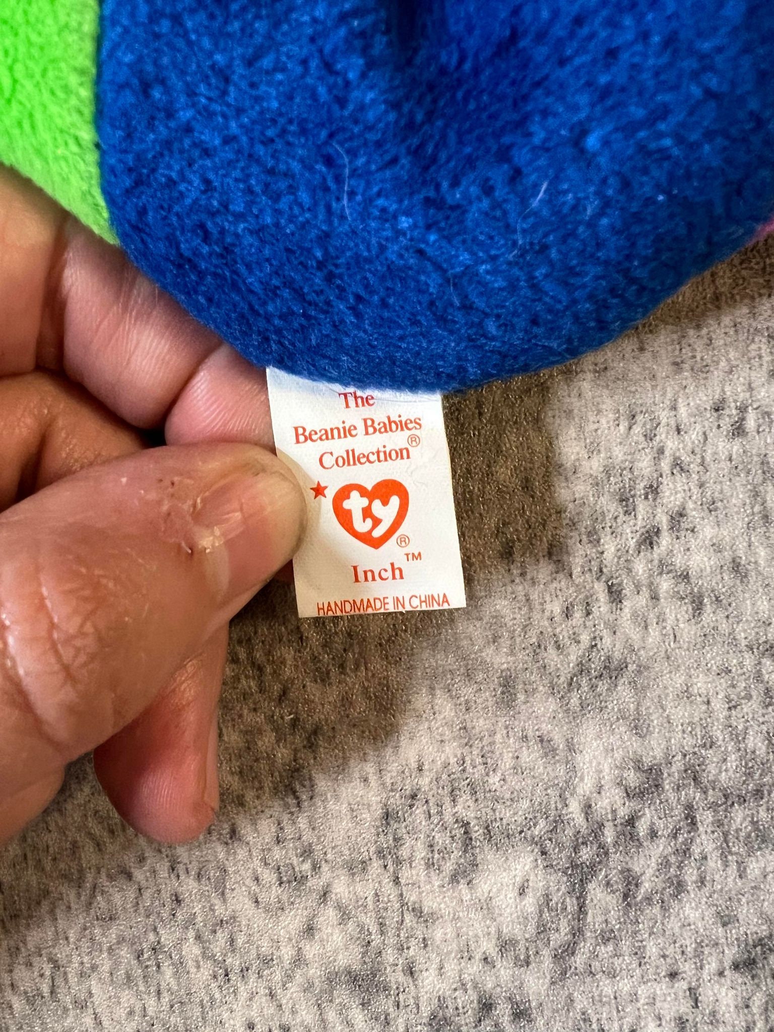 TY Beanie Babies Inch the Inchworm 1995 Tag Errors, Mint, Retired