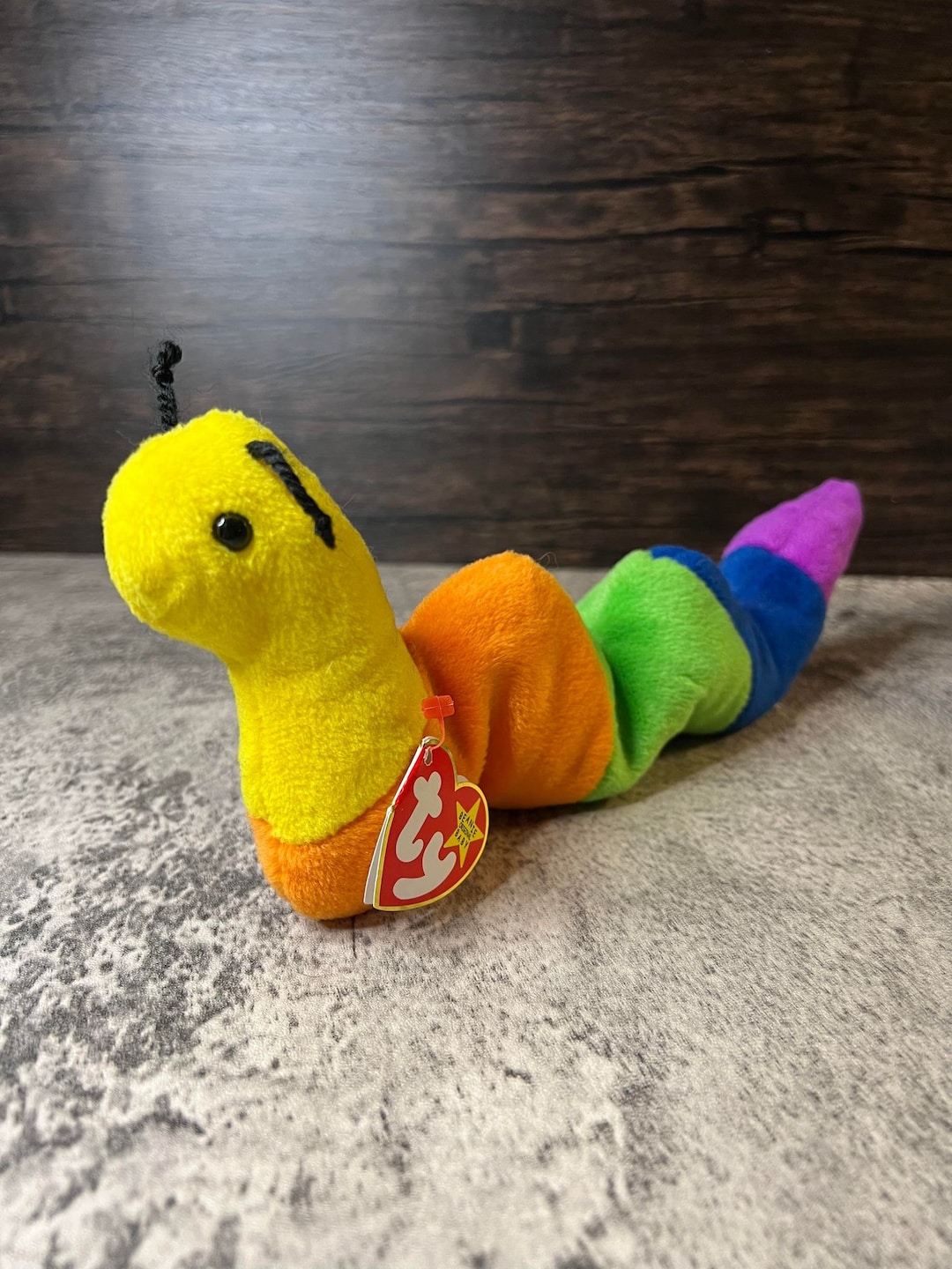 TY Beanie Babies Inch the Inchworm 1995 Tag Errors, Mint, Retired