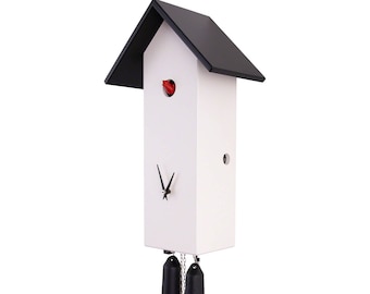 Cuckoo Clock 8-day-movement Modern-Art-Style 41cm by Rombach & Haas, Modern Handmade Cuckoo Clock Germany, Cuckoo Clock Black Forest