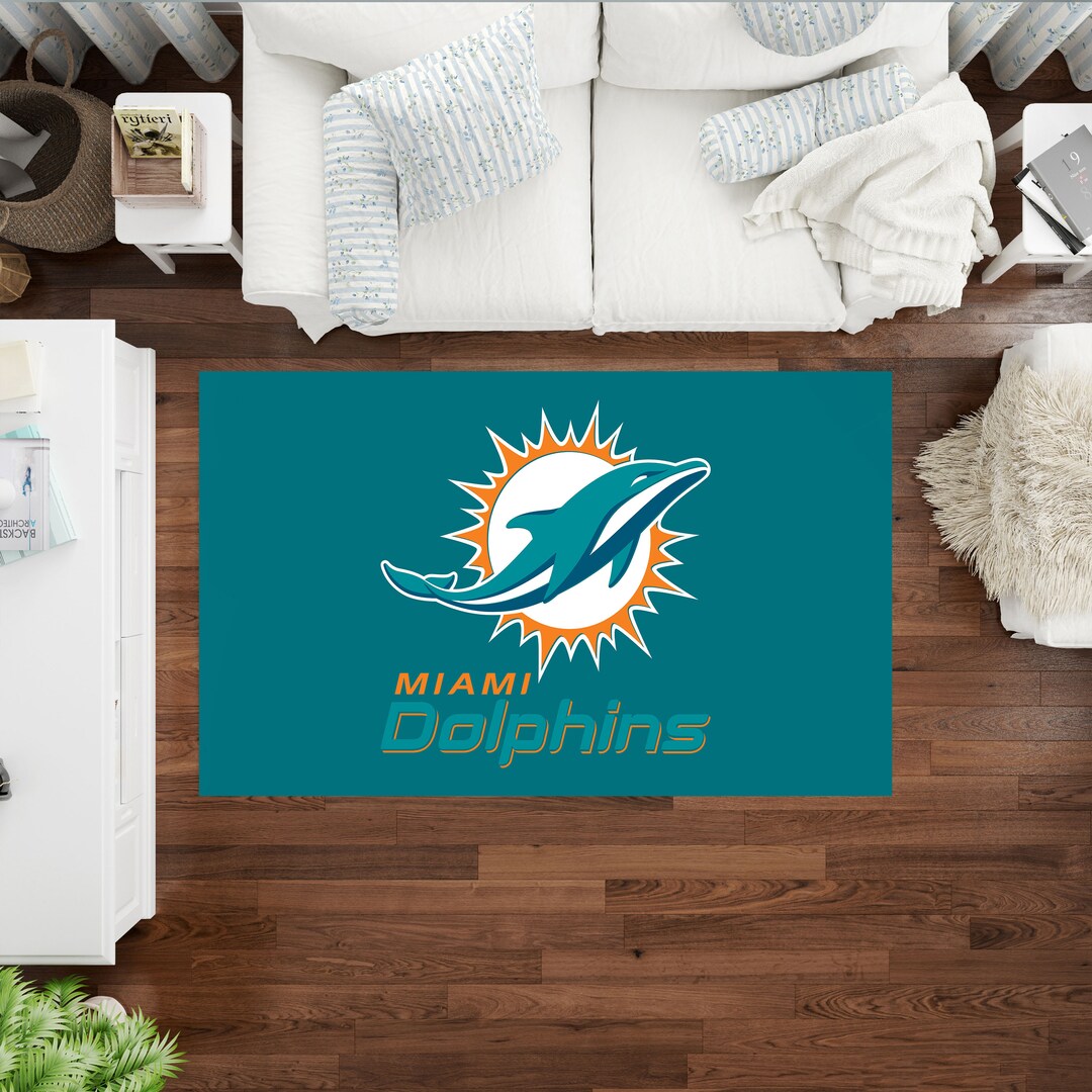 Miami Dolphins Rug American Football Rug Miami Dolphins Etsy