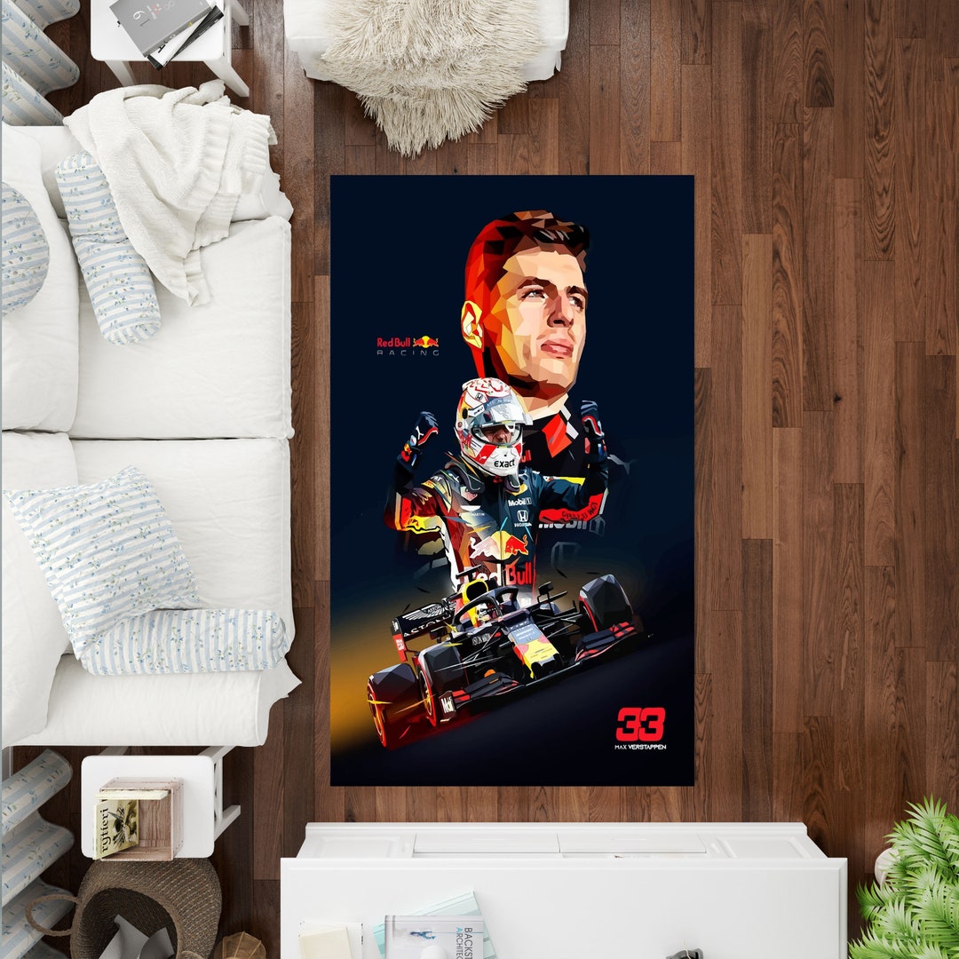 Max Verstappen Rug Formula 1 Rug Customised Rug Verstappen Etsy