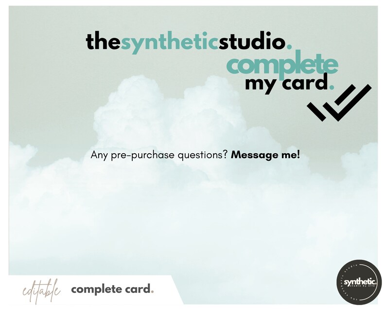 Complete My Card Template ONLY | Custom Template Completion | Editing ...