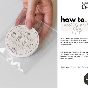 Editable candle safety label sticker template  with safety candle instructions. Safety candle label with candle warning. Candle warning sticker & candle sticker warning label for your small business. Personalized warning sticker template. Round label