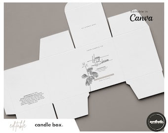 9 Personalized Candle Box Templates | Candle Gift Box | Custom Packaging |  Editable Template, Candle Box | 3x3x4.1 inches for 9 oz candle