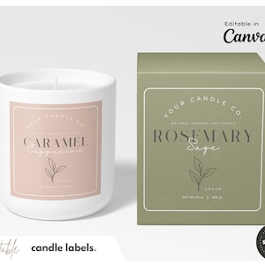 DIY Candle Label Templates - Printable and Editable Candle Packaging with Canva for Small Businesses