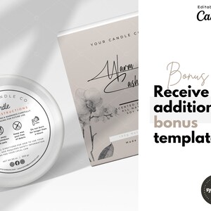 Editable candle safety label sticker template  with safety candle instructions. Safety candle label with candle warning. Candle warning sticker & candle sticker warning label for your small business. Personalized warning sticker template. Round label