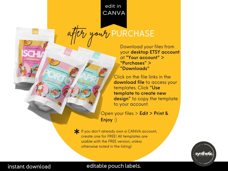 Summer Candy & Body Scrub Pouch Label Template | Editable Canva ...