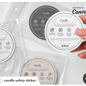 Candle Warning Labels 1.00 Pieces, Safety Label Sticker Decal, Melting Safety  Stickers for Candle Making, Tins, Container, Jars, and Votives 
