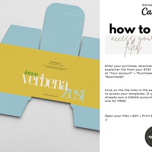5 Personalized Candle Box Templates | Candle Gift Box | Custom Packaging |  Editable Template, Candle Box | 3x3x4.1 inches for 9 oz candle. Editable custom packaging for your own branding. Candle gift box,	personalized candle packaging,  logo box