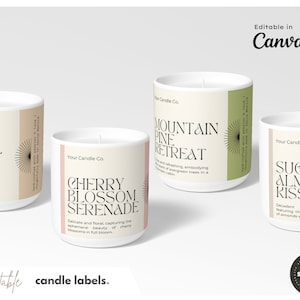 Bearbeitbares Kerzenetikett > Quadratisches Kerzenetikett > Druckbare Vorlage Canva > Individuell > Minimales Kerzenetikett > Benutzerdefiniertes Produktetikett > SOY DIY