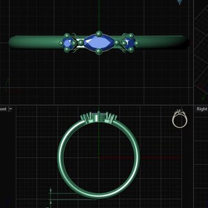 Custom Order for Katie – 10K Gold Ring with 4x2 mm Natural Blue Topaz & 1.5 mm Diamond Side Stones Payment Listing