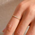 Dainty 14k Solid Gold Diamond Band Ring: Minimalist Moissanite Wedding Band, Mini Diamonds Engagement Rings