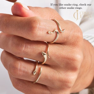 Here's the Stylish Solid Gold Snake Ring by Christo! Our  Solid Gold Open Snake Ring is perfect Stackable and Daily Spiral Open Ring for Girls. This Classy Minimalist Multi Layer Snake Ring is designed as Premium Chick Middle Finger Ring