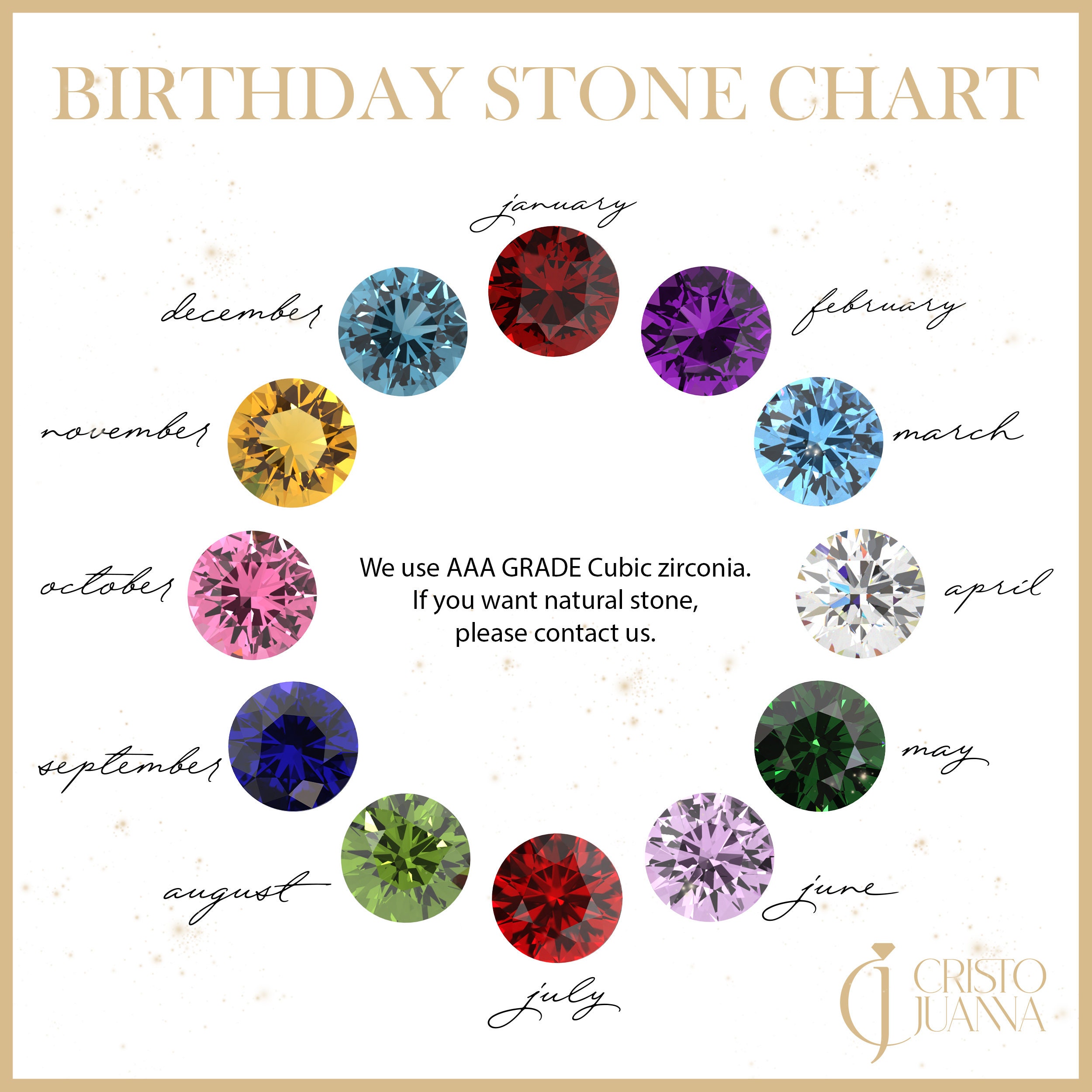 Month Color What Is The Birthstone For December 8th 14K Solid Gold