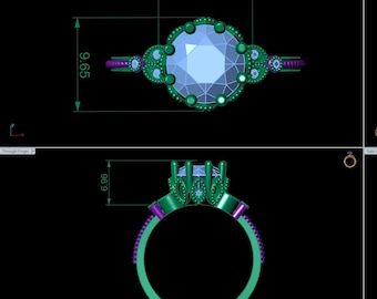Custom Order for Camille – 10K Gold, Size 5 3/4 US, 8mm Round CZ Emerald Ring