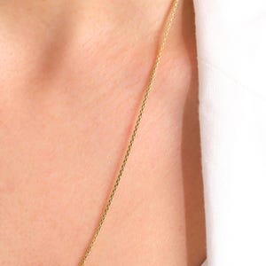 14K Solid Gold Cable Chain Necklace: Dainty Multilink Pendant Chain