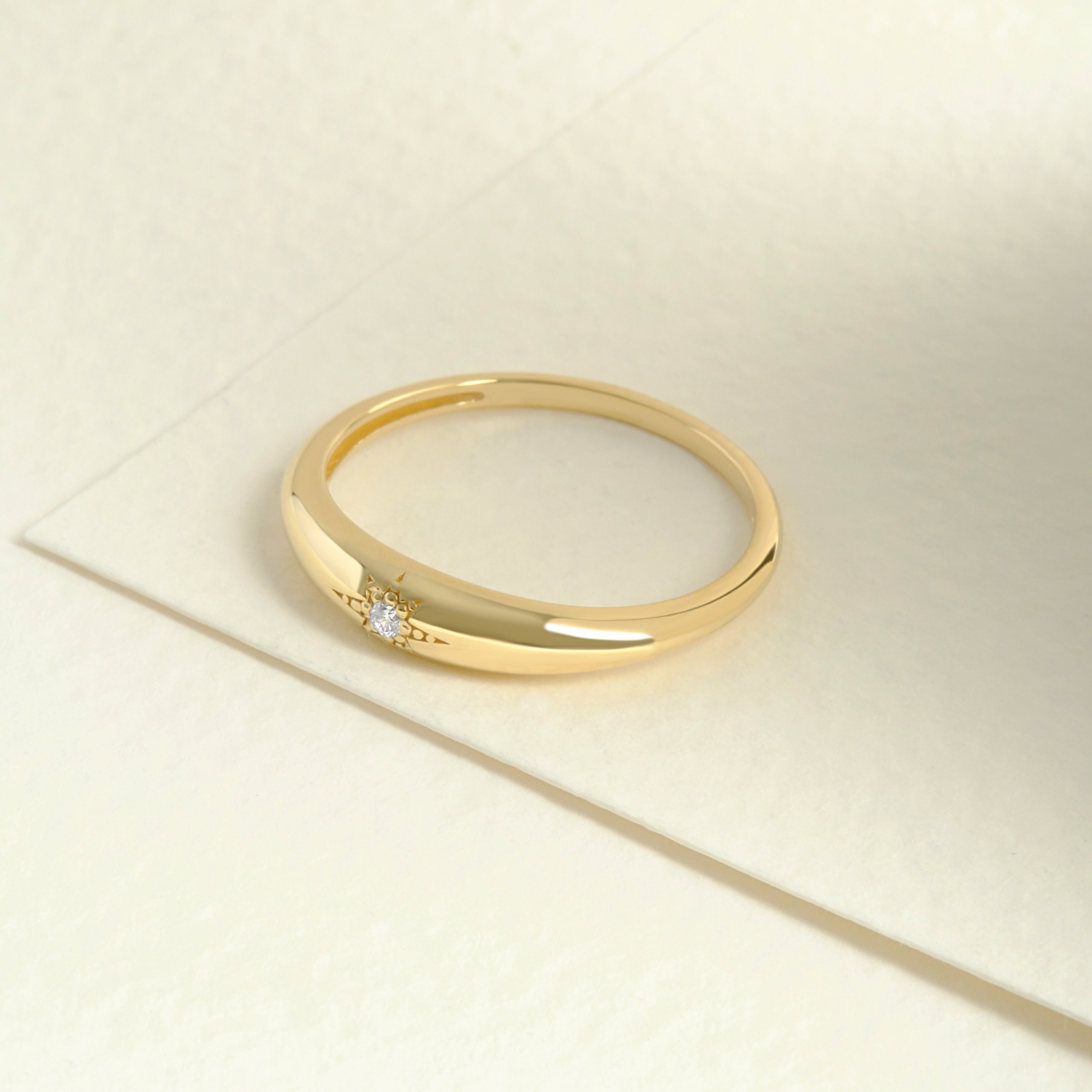 North Star Diamond Dome Ring Northernstar Chunky Moissanite Band ...