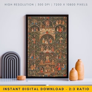 Mughal Islamic Wall Art - High-Resolution Mughal Art Digital Print, Authentic Mughal Miniature Painting, Traditional Mughal Painting