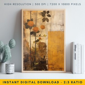 Vintage Wabi Sabi Wall Art, Yellow Abstract Painting, Japandi Wall Art, Large Abstract Art Living Room Decor, Texture Painting, Oil Painting