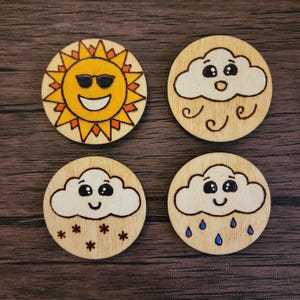 Adorable Seasonal Weather Magnets (Ft. Spring Rain Cloud, Smiling Summer Sun, Windy Fall Cloud, and Snowy Winter Cloud)