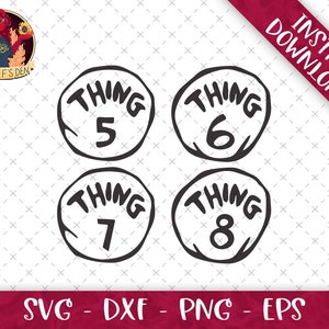 Pacchetto Thing 5 6 7 8SVG / Pacchetto formato Svg Eps Dxf Png / Silhouette / File Cricut / Gruppo magliette famiglia / File tagliati / Sublimazione