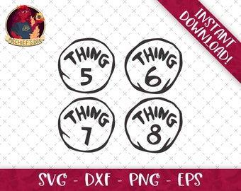 Thing 5 6 7 8SVG Bundle | geschnitten Datei Silhouette | Cricut-Datei | Familie Tshirts Gruppe | Dateien schneiden | Sublimation