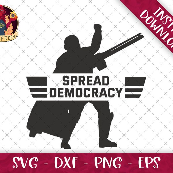 Spread DEMOCRACY Cadet Helldiver SVG Bundle | Svg Eps Dxf Png Format Bundle | Cricut File | Helldivers | CnC Files | Cut | Automaton