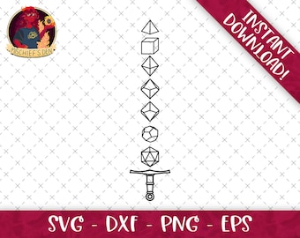 Dice Sword D20 Dice Set SVG Bundle | Svg Eps Dxf Png Format Bundle | D&D Campaign | Cricut File | Dungeons and Dragons | CnC Files | Cut
