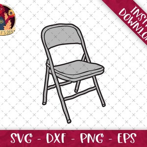 Steel Metal Folding Chair | Layered SVG Bundle | Clipart Digital Cut File | Download for Cricut Silhouette Sublimation Printable Art