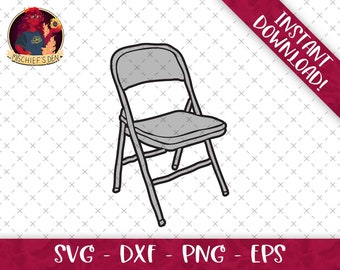 Silla plegable de acero y metal / Paquete SVG en capas / Archivo de corte digital prediseñado / Descarga para arte imprimible por sublimación de Cricut Silhouette