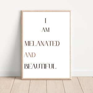 Melanated And Beautiful, African American Art, Black Girl Magic, Black Boy Joy, Daily Affirmations, Positive Affirmations, Self Love Print