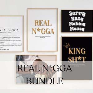 Real N*gga Bundle, Bundle Posters, Black Man Art, Black Art, African American Art, Black Empowerment, Black Owned Art